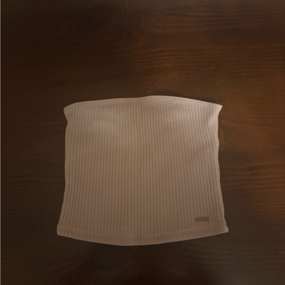 White Ribbed Tube Top
